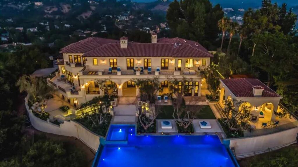 Drake The Beverly Hills estate exterior view showcasing luxury architecture and hillside location