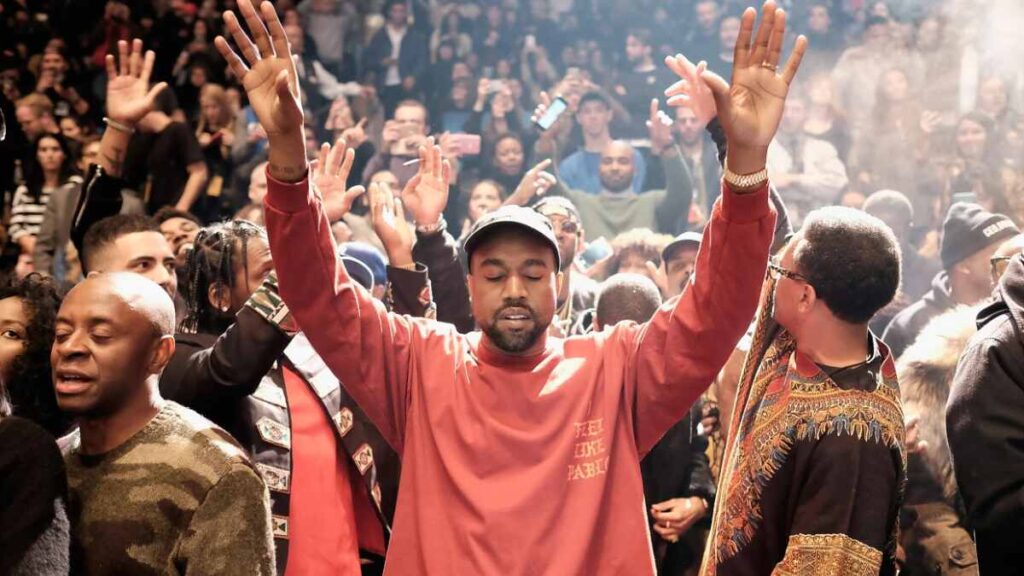 Artwork or still image representing Kanye West’s “Jesus Walks” music video with religious and cultural symbolism
