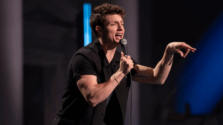 Matt Rife smiling during stand-up tour, representing his growing legacy in entertainment and comedy.