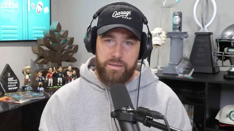 Travis Kelce Podcast with Jason Kelce on New Heights, discussing football, culture, and media success