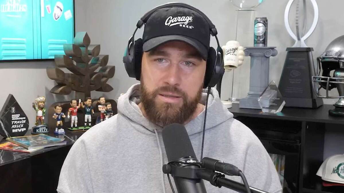 Travis Kelce Podcast with Jason Kelce on New Heights, discussing football, culture, and media success