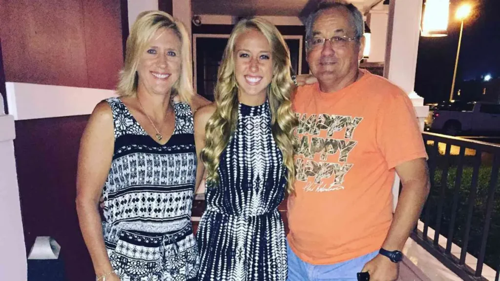 Brittany Mahomes with parents Diana Massey and Scott Matthews during her early soccer days in Whitehouse, Texas