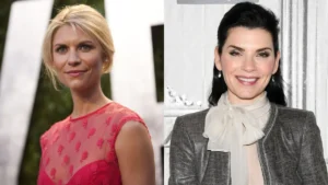 Comparison of Claire Danes and Julianna Margulies: Iconic TV actresses known for their roles in Homeland and The Good Wife.