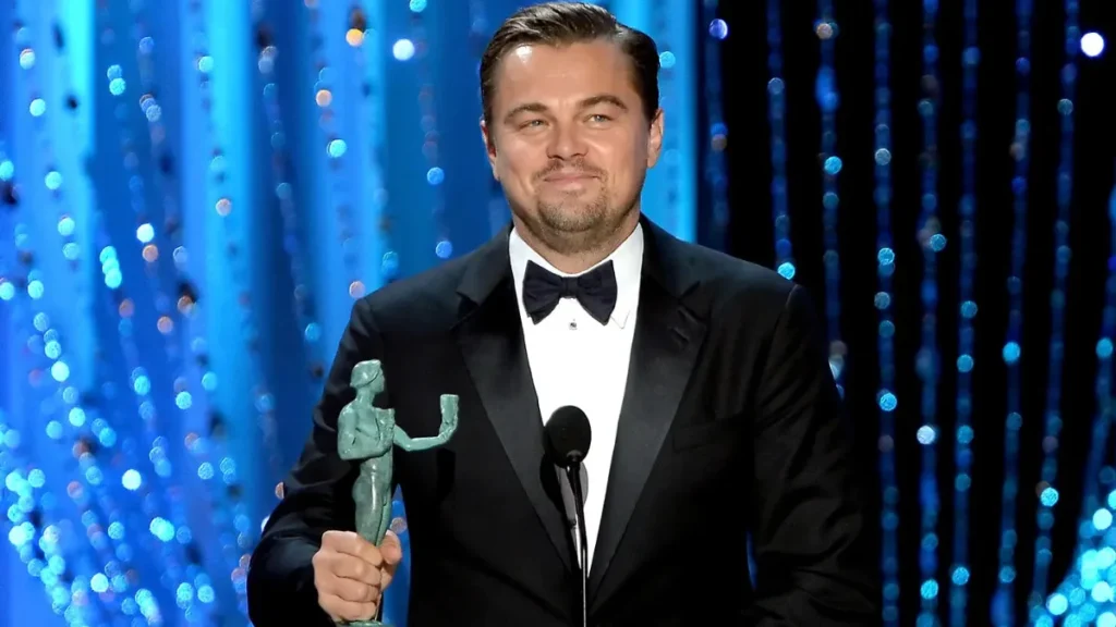 Leonardo DiCaprio Achievements — Oscar win, Golden Globe awards, and recognition for environmental activism at the United Nations.