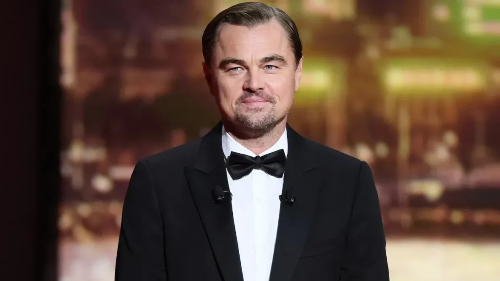 Leonardo DiCaprio in tuxedo at the Oscars, showcasing his timeless red-carpet style