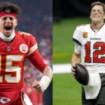 Patrick Mahomes vs Tom Brady quarterback comparison in NFL debate highlighting stats, records, and legacy