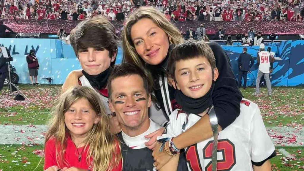 Tom Brady family photo with wife and kids highlighting their support system on and off the field