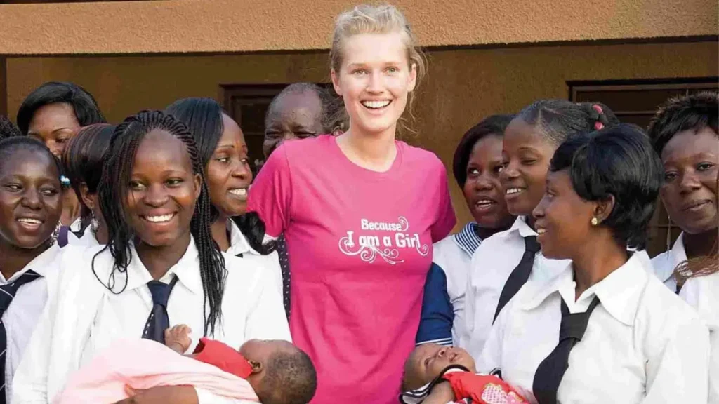 Toni Garrn philanthropy work supporting girls’ education in Africa through the Toni Garrn Foundation and sustainable fashion initiatives.