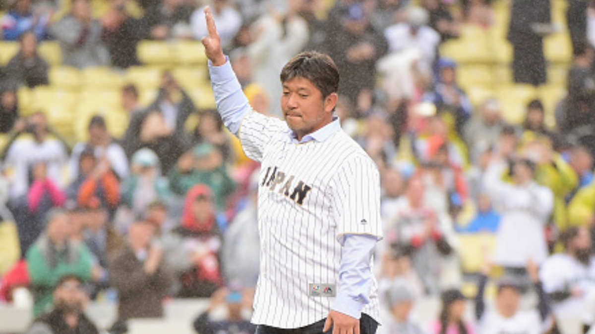 Hideo Nomo ceremonial first pitch World Series 2025