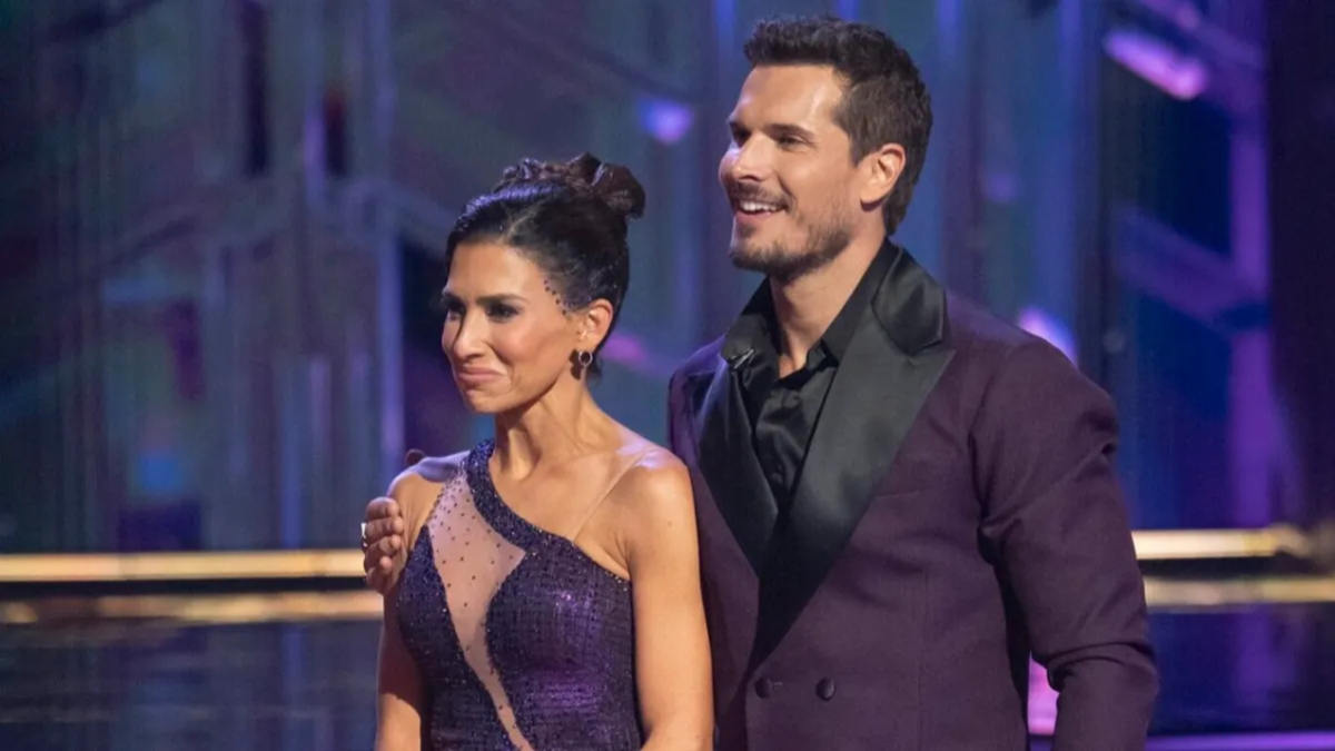 Hilaria Baldwin performs a quickstep on Dancing With the Stars live show